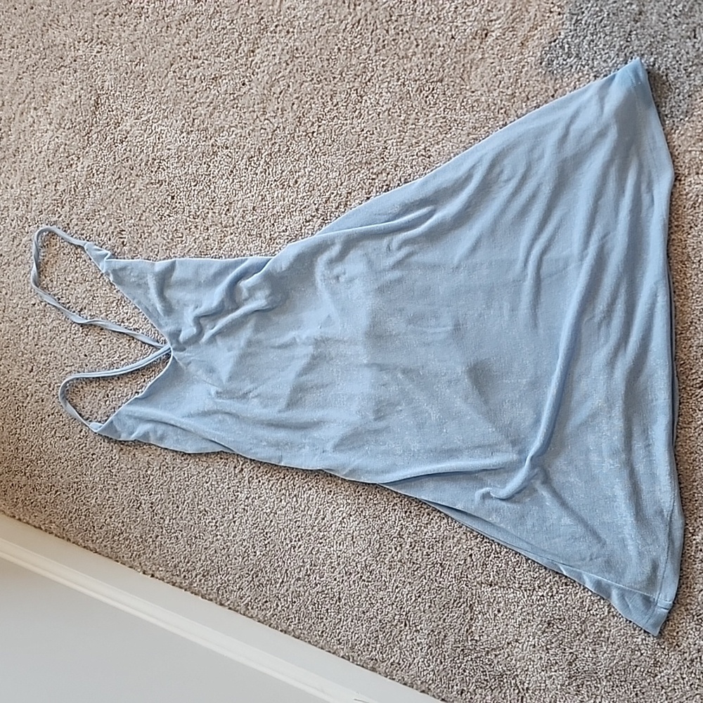 Dusty Blue Criss Cross back dress